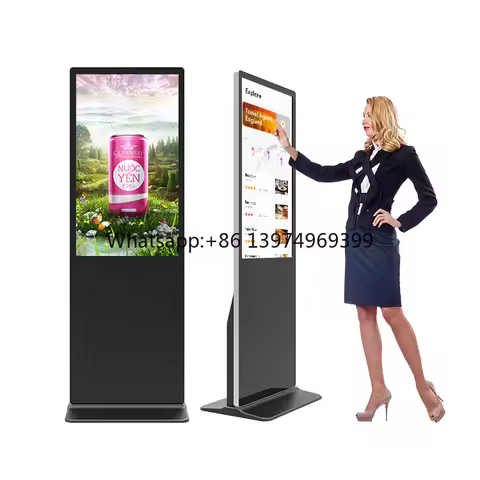 55inch Indoor Floor Stand Android Digital Marketing Full Screen Portable Lcd Advertising Display Dig