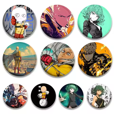 Anime One Punch Man Brooches Saitama Genos Jenos Sonic Tatsumaki Fubuki Garou Cartoon Badge Pins Cos