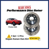 Proton X50 Front Performance Brake Disc Rotor Slotted & Drilled High Quality Spare Part 40480-46700