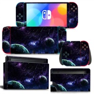 （2024） Switch Oled Skin Sticker Nebula Design Protective Decal Removable Cover for Nintendo Switch Oled Console（2024）