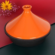 【จัดส่งภายใน 24 ชม】Cast Iron Pot Casa Tagine Pot moroccan for cooking - 3.65-Quart Moroccan Tajine with Enameled Cast Iron Base and Ceramic Cone-Shaped Lid High-Quality Cookware- Red Double Oven Mitts Included