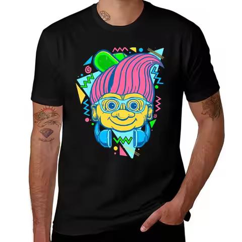 90s Hip Troll T-Shirt No Iron Casual Short Sleeve Top