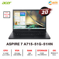 [ผ่อน0%] NOTEBOOK โน๊ตบุ๊ค ACER ASPIRE 7 A715-51G-51HN Intel Core i5-1240P / 8GB / 512GB / WIN11 / RTX3050