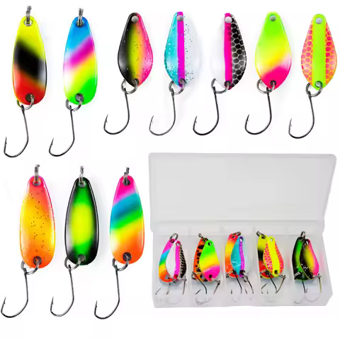 JYJ 2g 3g fishing kit jig spoon lure bait,hard metal spinner wobbler spoon trout bass area fishing g