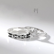 1 Pair 925 Sterling Silver Knight and Princess Rings Wedding Engagement Couple Rings 2 In 1 I Love Y