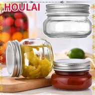 HOULAI Mason Jars with Sliver Lids, with Regular Mouth Lids Reusable Recyclable Glass Canning Jars, 