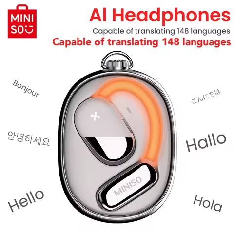 Translator Earphone MINISO M99 Intelligent Bluetooth Earbuds Translation Headphones Light-emitting h