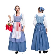 ∴ Halloween Adult Cinderella Cos Maid Costume Countryside Manor Farm Maid Costume Party Performance