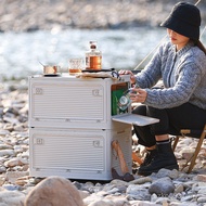 Wooden Lid Storage Box Camping Storage Box Storage Box Storage Box Trunk Camping Folding Box Car Clo