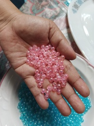 Mote manik manik Bulat mutiara bening warna ukuran 6 mili berat 10 gr
