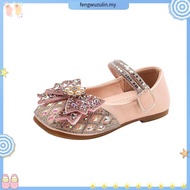 Spring Autumn Girl Princess Shoes Rhinestone Bow Tie Kids Leather Shoe Fashion Causal Sequins Childr