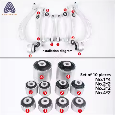 New Front Suspension Control Arm Bushing For Audi A4 Q5 A6 2012-2018 4H0407515B 4H0407182C 4H0407183