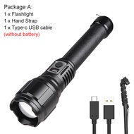 Asafee 4000LM 2004B Long XHP360 LED Ultra bright Outdoor Camping Flashlight Telescopic Zoom Press sw