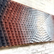 音樂室裝飾 - 木牆藝術 - 幾何現代 - 3D 聲學擴音器