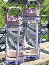 2 Litre/1.5 Litre Water Bottle With Straw Large Portable Travel Bottle Sports Fitness Mug Summer Col