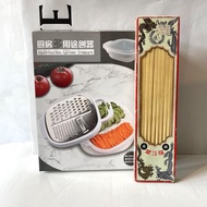 農曆新年蘿蔔糕 刨蘿蔔絲及儲物盒兩用 / 高級翠玉膠筷子 Turnip cake shredder/ slicer/ grater/ chopper with container / High Cla