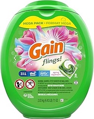 GAIN Flings Liquid Laundry Detergent Pacs, Spring Daydream Scent, He Compatible, 96 Count