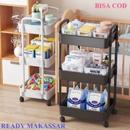HANA 3-TIER TROLLEY PUSH KITCHEN RACK TROLLEY/ 3-TIER TROLLEY RACK/ WITH WHEELS MULTIPURPOSE RACK/