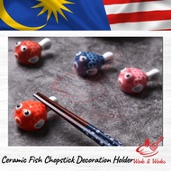 Ceramic Fish Chopstick Decoration Holder / Pemegang Hiasan Penyepit Ikan Seramik