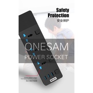 ONESAM OS-T11 Auto-id Power Socket / UK Plug / 3 USB Output 3 Universal Socket / Rated Power 3000W
