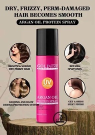 Gold Nine Professional UV Protection Argan Oil Protein Spray 260ml Keratin Hair Treatment Spray Gold