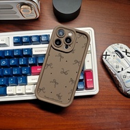 For Motorola MOTO G86 G06 G85 G64 G54 E15 Frosted Silicone Brown Bow Casing Protective Case Cover