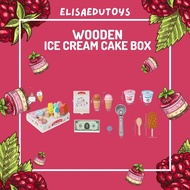 Wooden ice cream cake and cupcake toys pretend play cake and ice cream toys