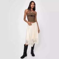 S32250 Style European American Foreign Trade Cross-Border Women's Irregular Hem Mid-Length Lace Skir