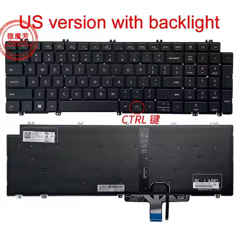 US NEW keyboard For DELL Latitude 5520 5521 5530 5531 Precision 3560 3561 P104F 3570 3571 3580 Engli