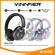 VINNFIER ELITE 8 BT WIRELESS HEADPHONES BLUETOOTH | 40MM BASS AUX MODE BUILT IN MIC UP TO 21HOURS PL
