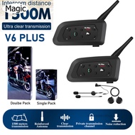 1 PCSV6 Plus Helmet Motorcycle Intercom 1500m ระบบการสื่อสารบลูทูการลดเสียงรบกวนการลดเสียงรบกวน