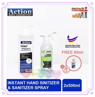 Action Instant Hand Sanitizer 500ml / 75% Alcohol hand Sanitizer 500ml Spray