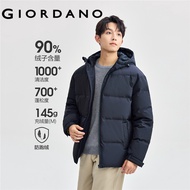 GIORDANO MEN Hooded duck down jacket 13075876