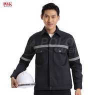 PMK - 23CSS - เสื้อช็อปแขนยาว ผ้าหนาปานกลาง ทอแน่น ไม่ติดฝุ่น ทนทาน ผ้าเงาสวย เคลื่อนไหวสะดวก