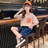 Fashionable Girls Jeans Set Summer Childrens Clothing 12 Years Old Kids Stylish Girl 10 Summer Outfi