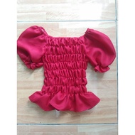 ATASAN ANAK PEREMPUAN ALA KOREA sabrina kerut dada DRESS ANAK BLOUSE KERUT DADA
