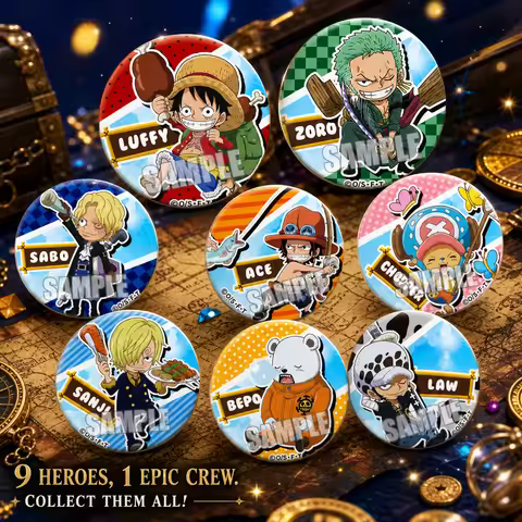 One Piece Luffy Law Chopper Ace Sanji Chibi Cute Badge Pin Anime Manga Cartoon Character Cosplay Col