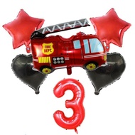[HOT W] Cartoon Fireman 32inch red number balloons set Fireman Birthday Party Christmas Disposable Party Supplies Suit