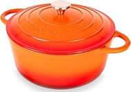 Cast Iron Dutch Oven with Lid – Non-Stick Ovenproof Enamelled Casserole Pot – Sturdy Dutch Oven Cookware – Orange, 7.3-Quart, 30cm – by Nuovva