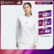 adidas Golf Long Sleeve Print Mock Shirt Women White IM7206