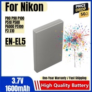 EN-EL5 Battery 3.7V 1600mAh Rechargeable Batteries And Charger for Nikon P80 P90 P100 P510 P500 P600