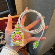 Cute Frog Soft Silicone Charger Case Charger Cover Cable Protector for iPhone 40W Charger