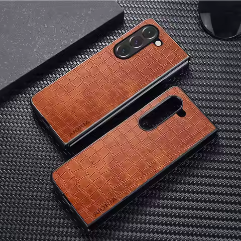 Luxury Crocodile Leather Case For Samsung Galaxy Z Fold 7 6 5 4 Fold 3 5G Protective Cover for samsu