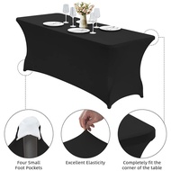 6ft Full Elastic Banquet Table Cloth Cover Cocktail Table Cover Conference Wedding Banquet Rectangul