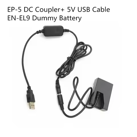 5V USB Converter EP-5 DC Coupler EN-EL9 Dummy Battery For Nikon D40 D40X D60 D3000 D5000 Camera