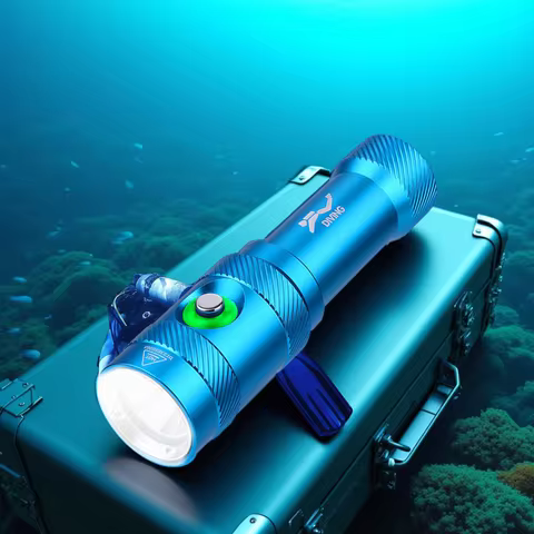 Asafee 80M Underwater 1050LM Diving Flashlight L2 LED Press Switch Lamp IPX8 Waterproof Scuba Lanter