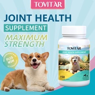 TOVITAR Hip and Joint Supplement for Dogs, Cats and Pets eases joint pain MSM Glucosamine Chondroitin Arthritis [150 tablets]