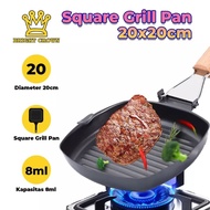 Bright Crown 20cm BBQ Grill Pan Square Grill Pan BBQ Grill Steak Pan