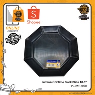 Luminarc Octime Octagon Tempered Glass Black Plate 10.5" P LUM-1050