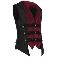 [Ready Stock] 2024 Men's V-Neck Single-Breasted Outer Decoration Rock Vest Vest WJG